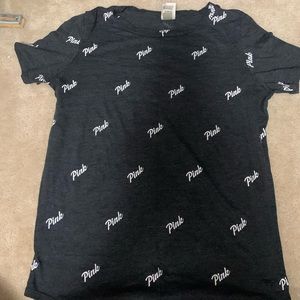 PINK gray logo shirt